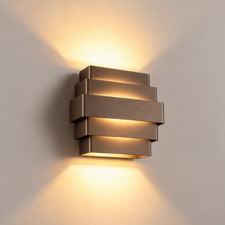 Highlight Hotel chique wandlamp Diego choco met dim to warm verlichting