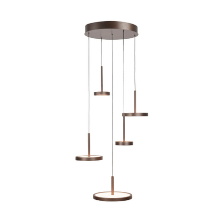 Highlight Moderne hanglamp Falcon 5-lichts getrapt choco bruin