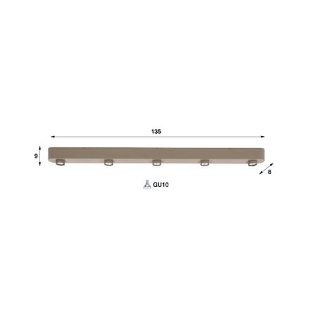 BelaLuz Moderne opbouwspot Bar 5-lichts beige