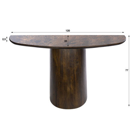 BelaLuz Moderne haltafel Amara dark Emperador