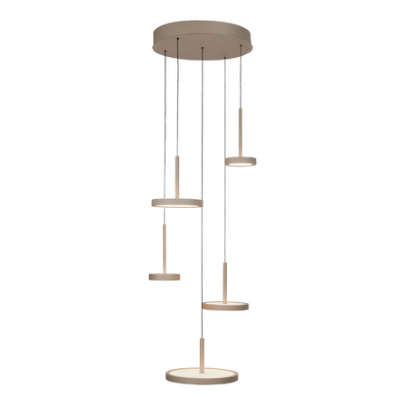 Highlight Moderne hanglamp Falcon 5-lichts getrapt zand