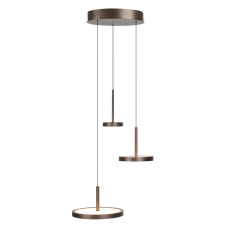 Highlight Moderne hanglamp Falcon 3-lichts getrapt choco bruin