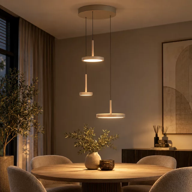 Hanglamp Falcon 3-lichts getrapt zand