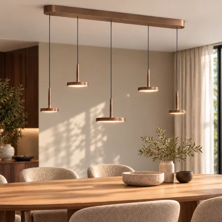 Highlight Moderne hanglamp Falcon 5-lichts choco bruin