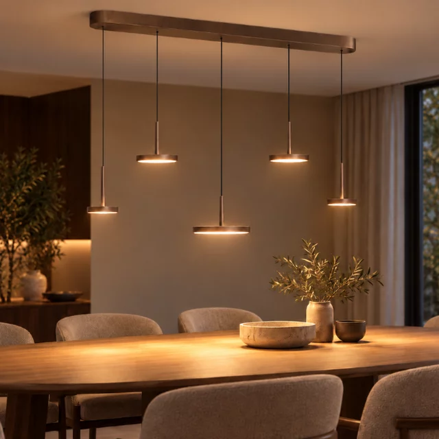 Hanglamp Falcon 5-lichts choco bruin