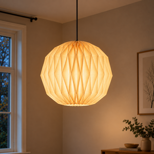 BelaLuz Japandi Ibiza stijl hanglamp Luki 1-lichts Ø40 cm paper off white