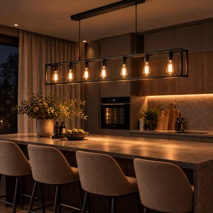 Freelight Moderne hanglamp Distesa 7-lichts zwart