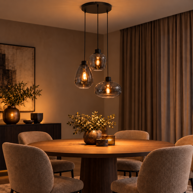 Hanglamp Reflexion 3-lichts smoked glas