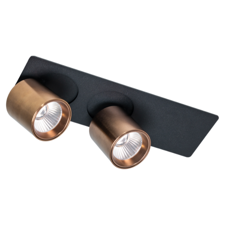 ETH Moderne opbouwspot Peter 2-lichts zwart koffie met richtbare LED-spots