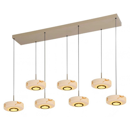 ETH Moderne hanglamp Isabelle 7-lichts marmer glas met brede balkopstelling