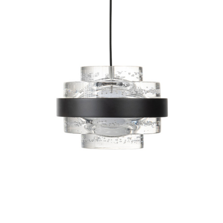 Highlight Moderne hanglamp Dynasty 5-lichts getrapt zwart met helder glas