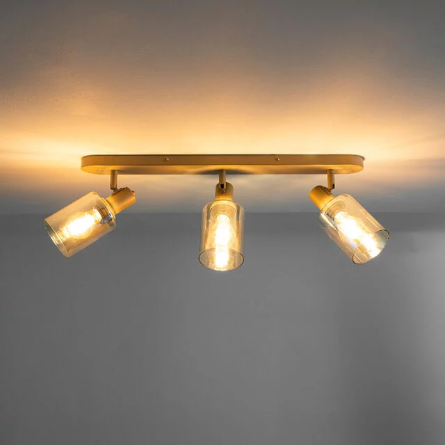 Opbouwspot Calore 3-lichts beige amber glas