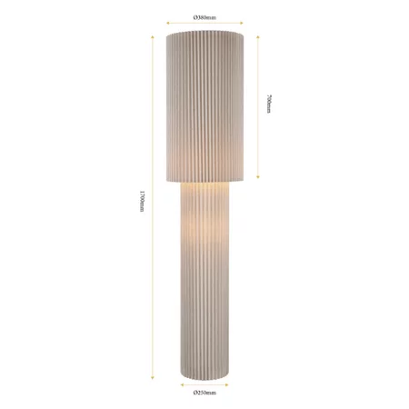 ETH Japandi Vloerlamp Renate 2-lichts linnen 170 cm