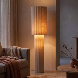 ETH Japandi Vloerlamp Renate 2-lichts linnen 170 cm