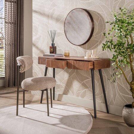 BelaLuz Landelijke haltafel Carve 3 lades massief acacia bruin