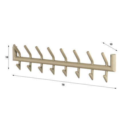 BelaLuz Moderne kapstok Tiyu 16 haken beige