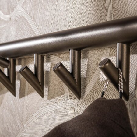 BelaLuz Moderne kapstok Tiyu 7 haken drift brown met hoedenplank