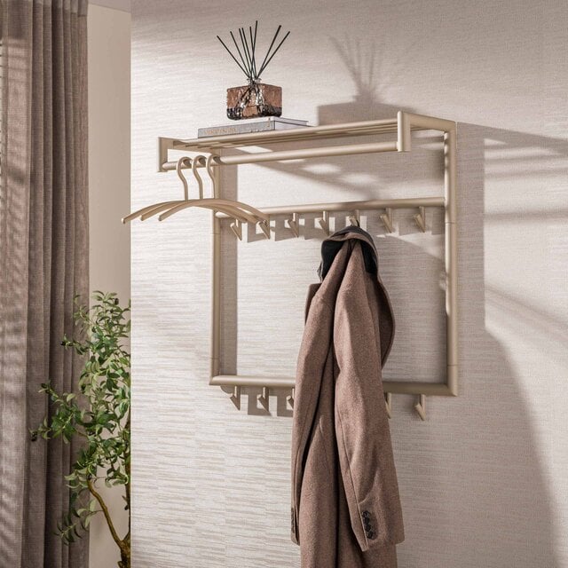 Kapstok Tiyu hoog 14 haken beige