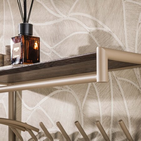 BelaLuz Moderne kapstok Lema 14 haken beige met hoedenplank