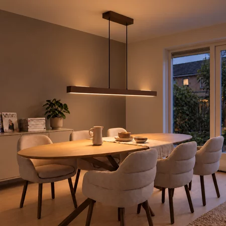 Freelight Hanglamp Traiano 140 cm bruin langwerpig lichtkleur instelbaar