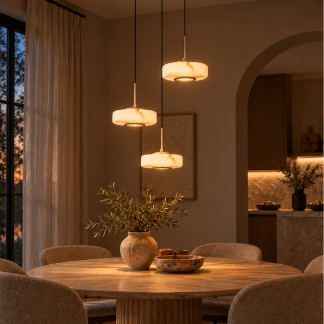 Hanglamp Isabelle 3-lichts getrapt zand