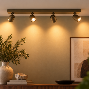 Freelight Modern industriële opbouwspot 4-lichts Balk Razza GU-10 brons