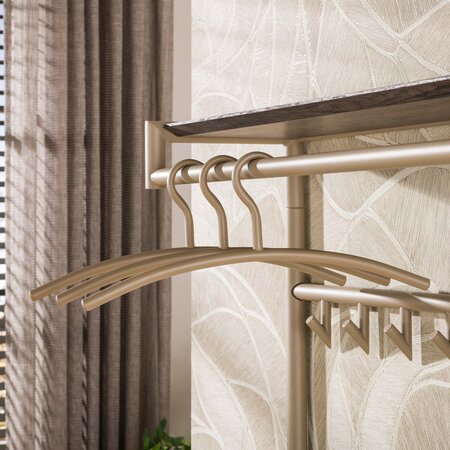 BelaLuz Moderne kapstok Lema hoog 14 haken beige met hoedenplank