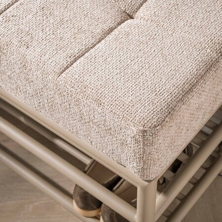 BelaLuz Moderne schoenenbank Lema 86 cm beige met zitkussen