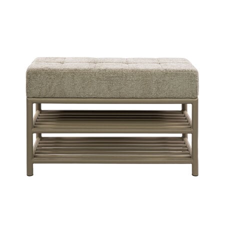 BelaLuz Moderne schoenenbank Lema 86 cm beige met zitkussen