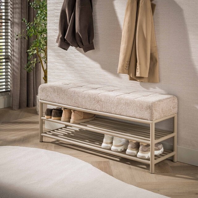 Schoenenbank Lema beige 125 cm