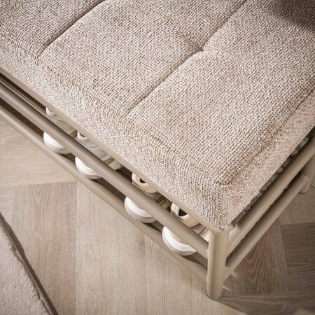 BelaLuz Moderne schoenenbank Lema 125 cm beige met 2 schoenenrekken