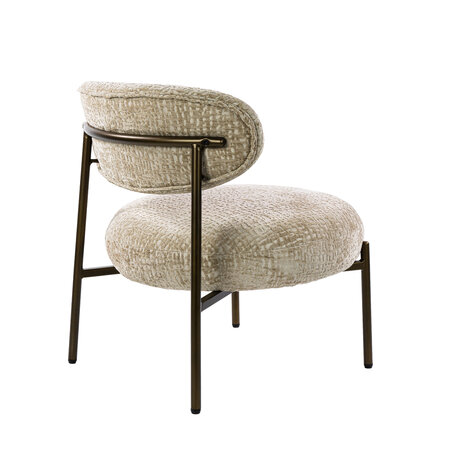 BelaLuz Hotel chique fauteuil Tissee Monti zand met brons onderstel