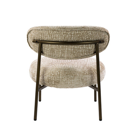 BelaLuz Hotel chique fauteuil Tissee Monti zand met brons onderstel