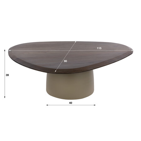 BelaLuz Design salontafel Delia driehoekig beige