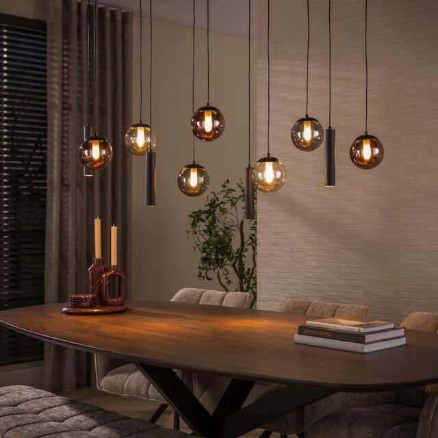 Hanglamp Mundo 11-lichts zwart