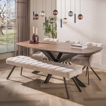 BelaLuz Hotel chique hanglamp Mundo 11-lichts zwart met gekleurd glas