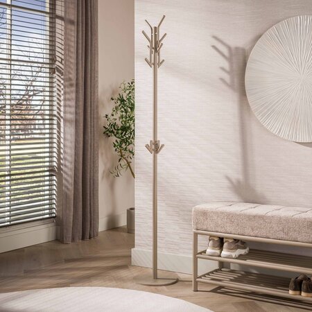 BelaLuz Moderne staande kapstok Lema 12 haken beige