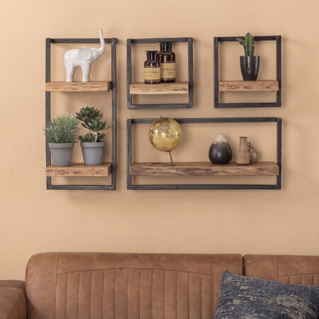 BelaLuz Landelijke wandplank Orlando 30 cm acaciahout