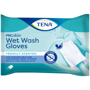 TENA Wet Wash Glove – freshly scented 5 / 8 stuks