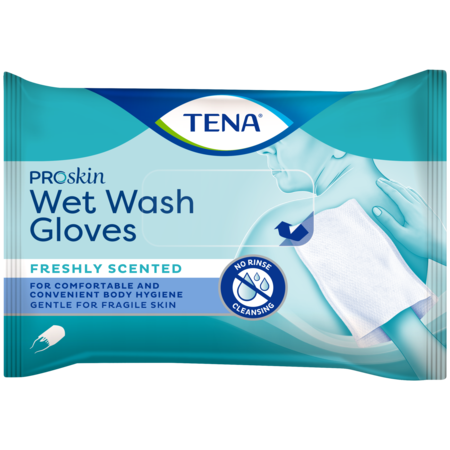 TENA Wet Wash Glove – freshly scented 5 / 8 stuks