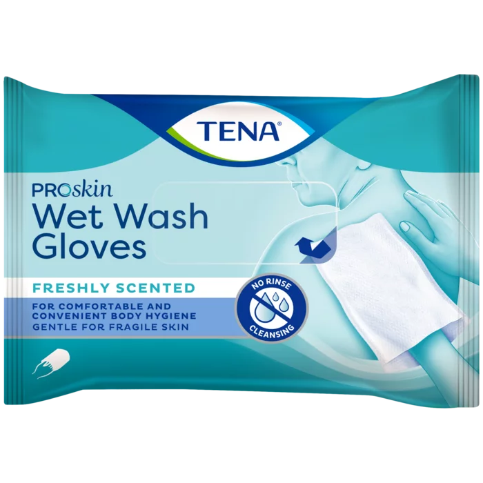 TENA Wet Wash Glove – freshly scented 5 / 8 stuks