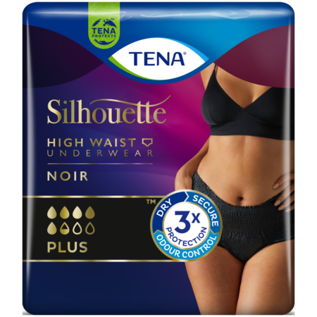 6 pakken TENA Silhouette Plus High Waist Noir (M/ L)  (oude variant)