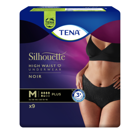 6 pakken TENA Silhouette Plus High Waist Noir (M/ L)  (oude variant)