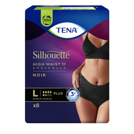 6 pakken TENA Silhouette Plus High Waist Noir (M/ L)  (oude variant)