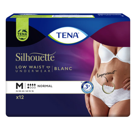 6 pakken TENA Silhouette Normal Low Waist Blanc  (oude variant)