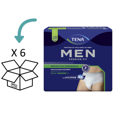 6 pakken TENA Men Premium Fit  (S-XL)