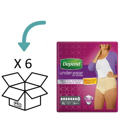 Depend Pants Voor Vrouwen Super XL | 6  pakken | 54 stuks