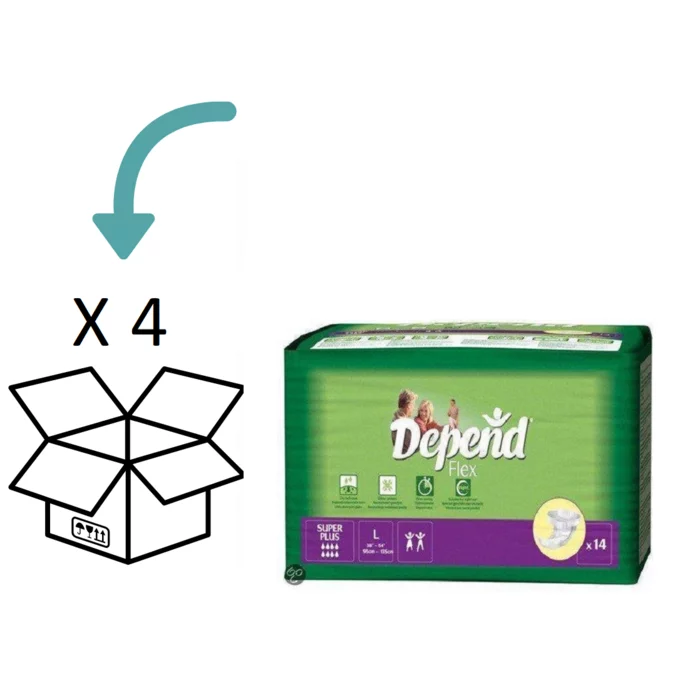 Depend Flex Super Plus | 4 pakken | 56 stuks