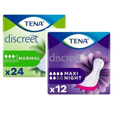 TENA Discreet pakket - Normal + Maxi Night - 10 pakken