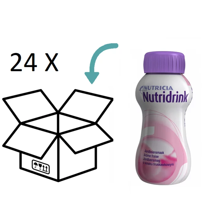 Nutridrink Aardbei drinkvoeding 6 x 4 flesjes van 200 ml
